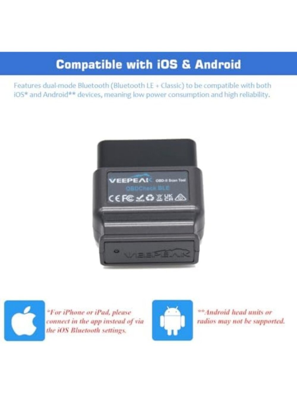 Bluetooth OBD II Scanner for iOS & Android | Wireless Check Engine Light Reader - Picture 4 of 6